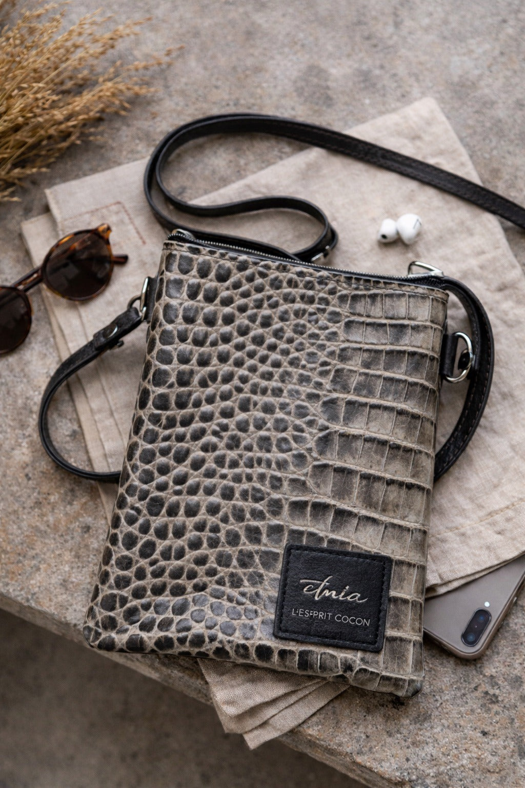 Pochette cuir – ETNIA Néro