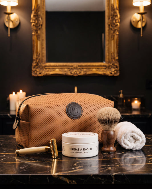 Trousse de toilette Gentleman Driver — cuir camel cognac
